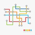 Underground Metro Map or Subway Transportation Scheme. Vector