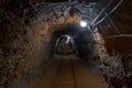 Underground mine passage angle shot Royalty Free Stock Photo