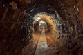 Underground mine passage angle shot Royalty Free Stock Photo