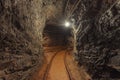 Underground mine passage angle shot Royalty Free Stock Photo