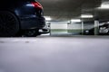 Underground parking garage with cars Royalty Free Stock Photo