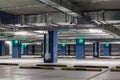 Underground parking or garage interior, city car infrastructure Royalty Free Stock Photo