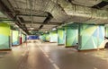 Underground parking garage under the building with markings for cars Royalty Free Stock Photo