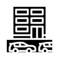 underground parking glyph icon vector illustration Royalty Free Stock Photo