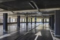 Underground parking located under the residential building. Storage place for personal transport for city residents Royalty Free Stock Photo