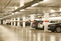 Underground parking lot in a modern building Royalty Free Stock Photo