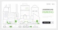 Underground parking - modern thin line design style vector banner Royalty Free Stock Photo