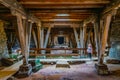 Underground passage of the old roman amphitheater in Trier, Germany