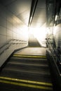 Underground passage with stairs going up the light Royalty Free Stock Photo