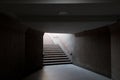 Underground pedestrian crossing. View from stairs exiting from a tunnel. Way out Royalty Free Stock Photo