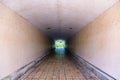 Underground pedestrian tunnel through ceiling ceiling arch