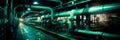 underground pipeline tunnel, depicting the complex engineering required for its construction and maintenance. Generative