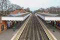 Underground railway lines running through Barkingside Station. Royalty Free Stock Photo