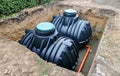 Underground rainwater storage tanks Royalty Free Stock Photo