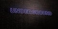 UNDERGROUND -Realistic Neon Sign on Brick Wall background - 3D rendered royalty free stock image