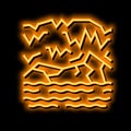 underground river neon glow icon illustration