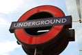 Underground sighn before westminster station Royalty Free Stock Photo