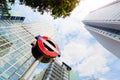 Underground sign in Canary Wharf financial district in London, UK. Royalty Free Stock Photo