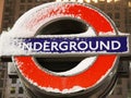 Underground Sign with Snow Royalty Free Stock Photo