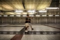 Underground subway station at Athens, Greece. Royalty Free Stock Photo