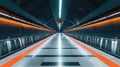 Underground subway station hallway tunnel with escalator. Abstract perspective view.Generative AI Royalty Free Stock Photo