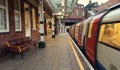 Underground subway station of Kingsbury, train approaching in London city, United Kingdom.