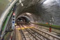 Underground technical tunnel with Lisbon subway branch.