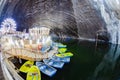 underground theme park in salt mine Salina Turda Royalty Free Stock Photo