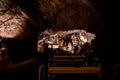 Underground tourist train in Postojna cave, Slovenia. It is the second-longest cave system in the country.