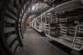 Underground train in coal mine Royalty Free Stock Photo
