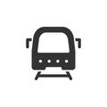 Underground train front view vector glyph style icon