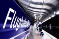 Underground train station at airport Royalty Free Stock Photo