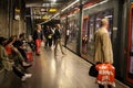 Underground tram stop in The Hague The Netherlands