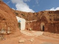 Underground troglodytes caves of the Berbers in the Sahara desert, Matmata, Tunisia, Africa, on a clear day Royalty Free Stock Photo