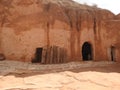 Underground troglodytes caves of the Berbers in the Sahara desert, Matmata, Tunisia, Africa, on a clear day