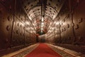 Underground tunnel. Abandoned bunker from cold war. Anti-nuclear underground bunker facility. Royalty Free Stock Photo