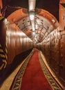Underground tunnel. Abandoned bunker from cold war. Anti-nuclear underground bunker facility.