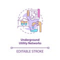 Underground utility network concept icon