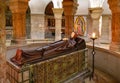 Underground Virgin Mary crypt beneath Benedictine Dormition Abbey on Mount Zion outside walls of Jerusalem Old City in Israel Royalty Free Stock Photo