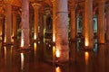 Underground water Basilica Cistern - Istanbul Royalty Free Stock Photo