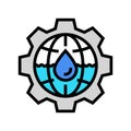 underground water hydrogeologist color icon illustration