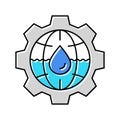 underground water hydrogeologist color icon illustration