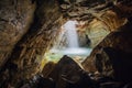 Underground waterfall Royalty Free Stock Photo