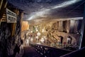 Underground Wieliczka Salt Mine 13th century, one of the world`s oldest salt mines, near Krakow, Poland. Royalty Free Stock Photo
