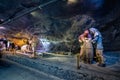 Underground Wieliczka Salt Mine 13th century, one of the world`s oldest salt mines, near Krakow, Poland. Royalty Free Stock Photo