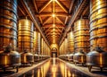 Underground Wine Cellar A Comprehensive Look at Wine Storage Production and Aging Facilities Royalty Free Stock Photo