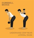 Underhand Grip Rear Lateral Raise Dumbbell Moves Manga Gym Set Illustration Royalty Free Stock Photo