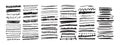 Underline brushstroke set, line scribble doodle, black pencil vector hand drawn divider collection.