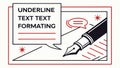 Underline text formatting, typography options design vector design Generative AI