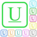 Underlined font type vivid colored flat icons
